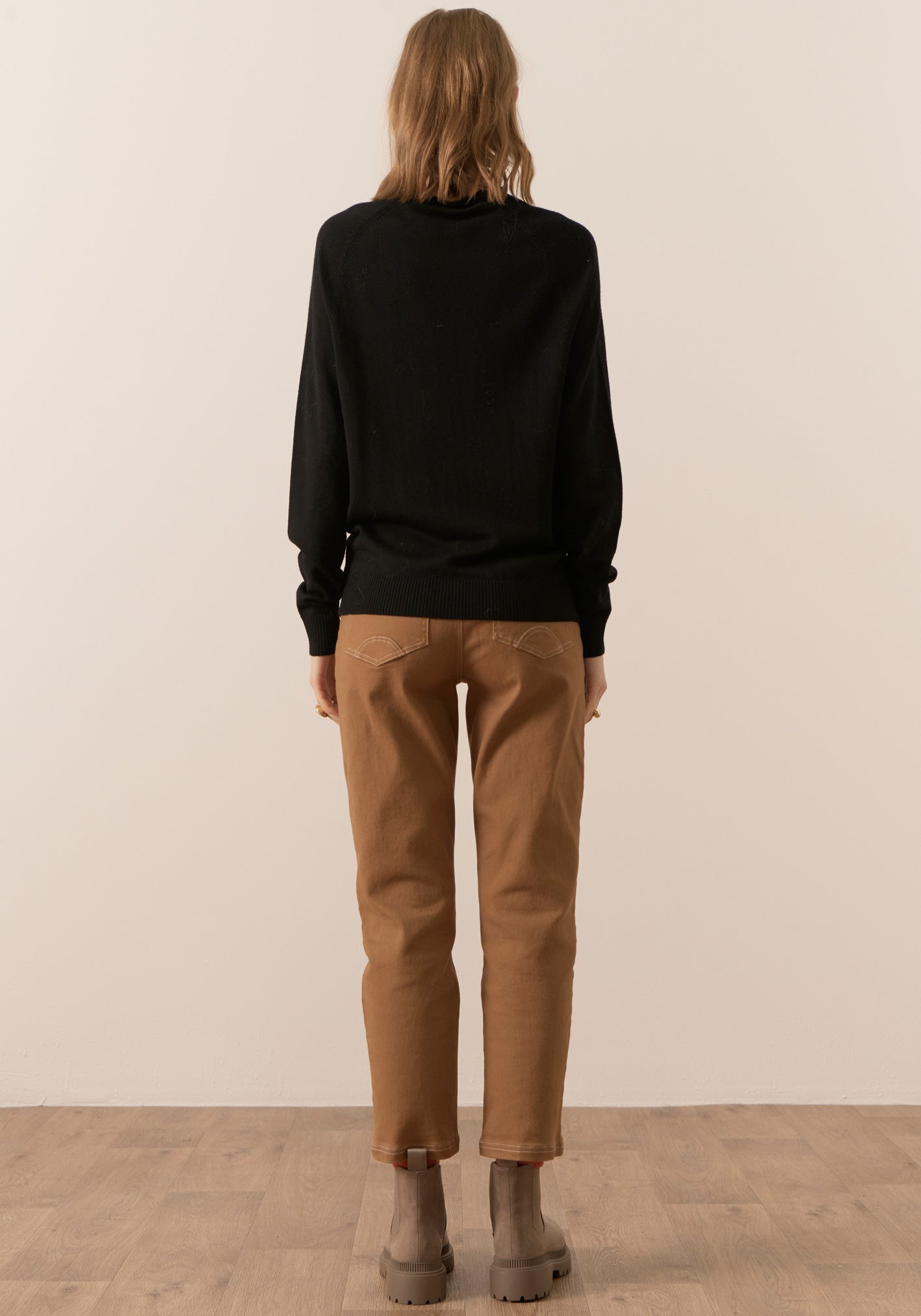 Bennett Funnel Neck Knit in Black