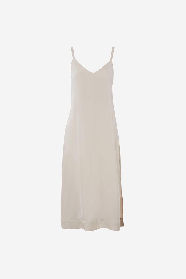 Satin Slip Dress in Champagne