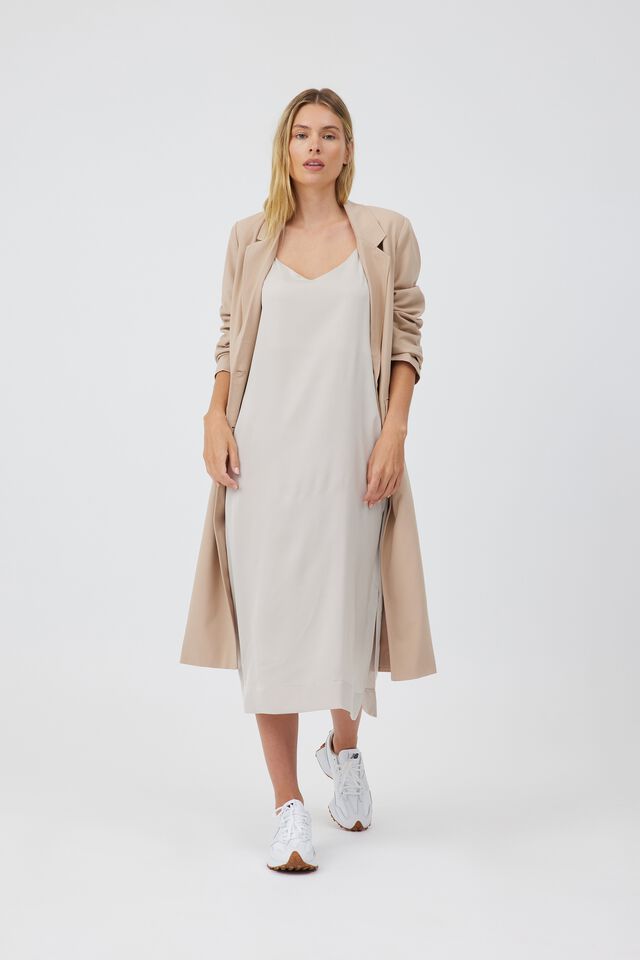 Satin Slip Dress in Champagne