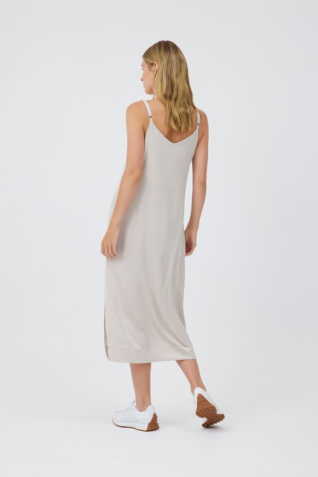 Satin Slip Dress in Champagne