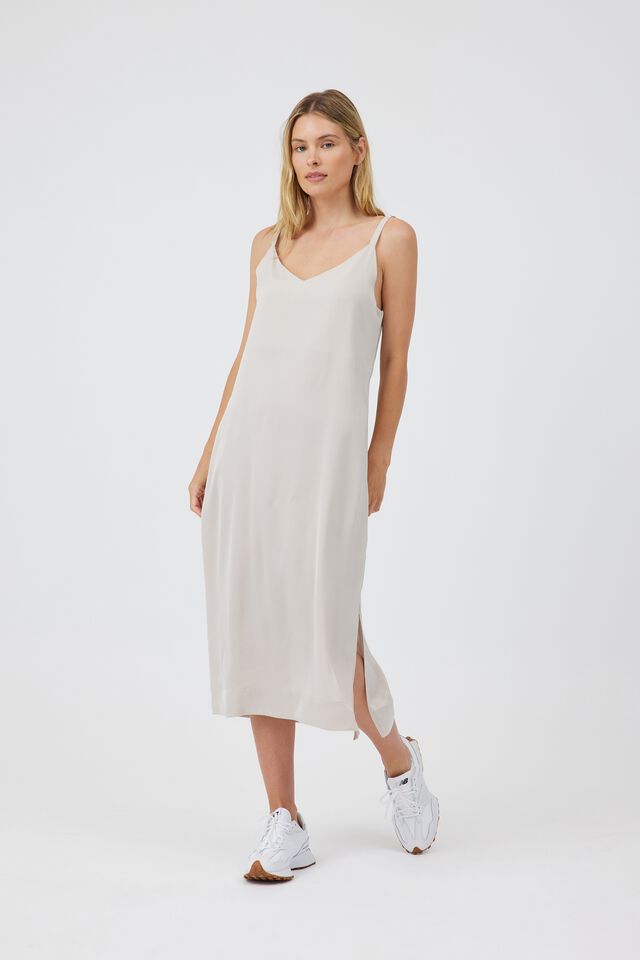 Satin Slip Dress in Champagne