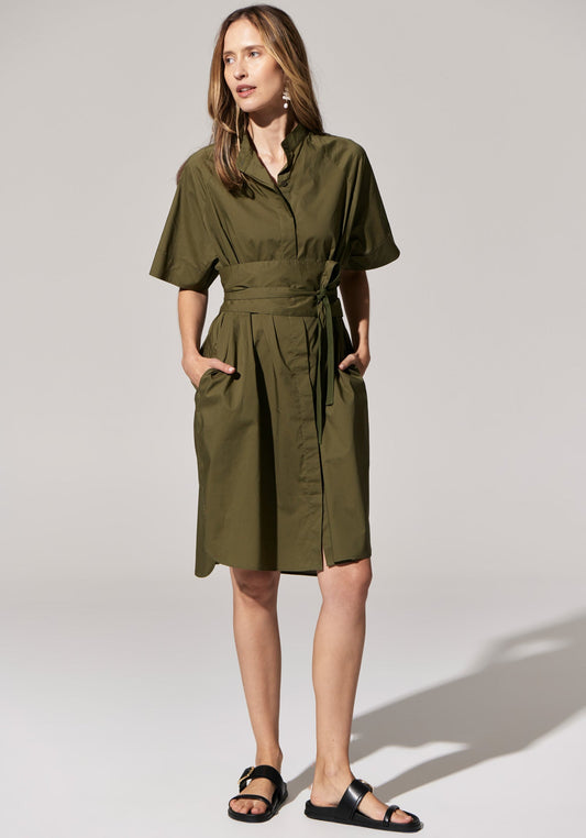 Toya Shirt Dress in Khaki