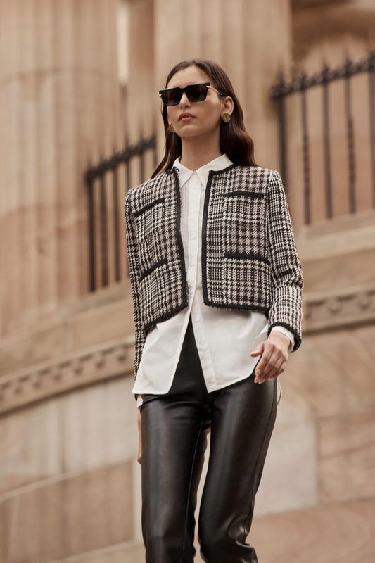 Patron Jacket in Check Boucle