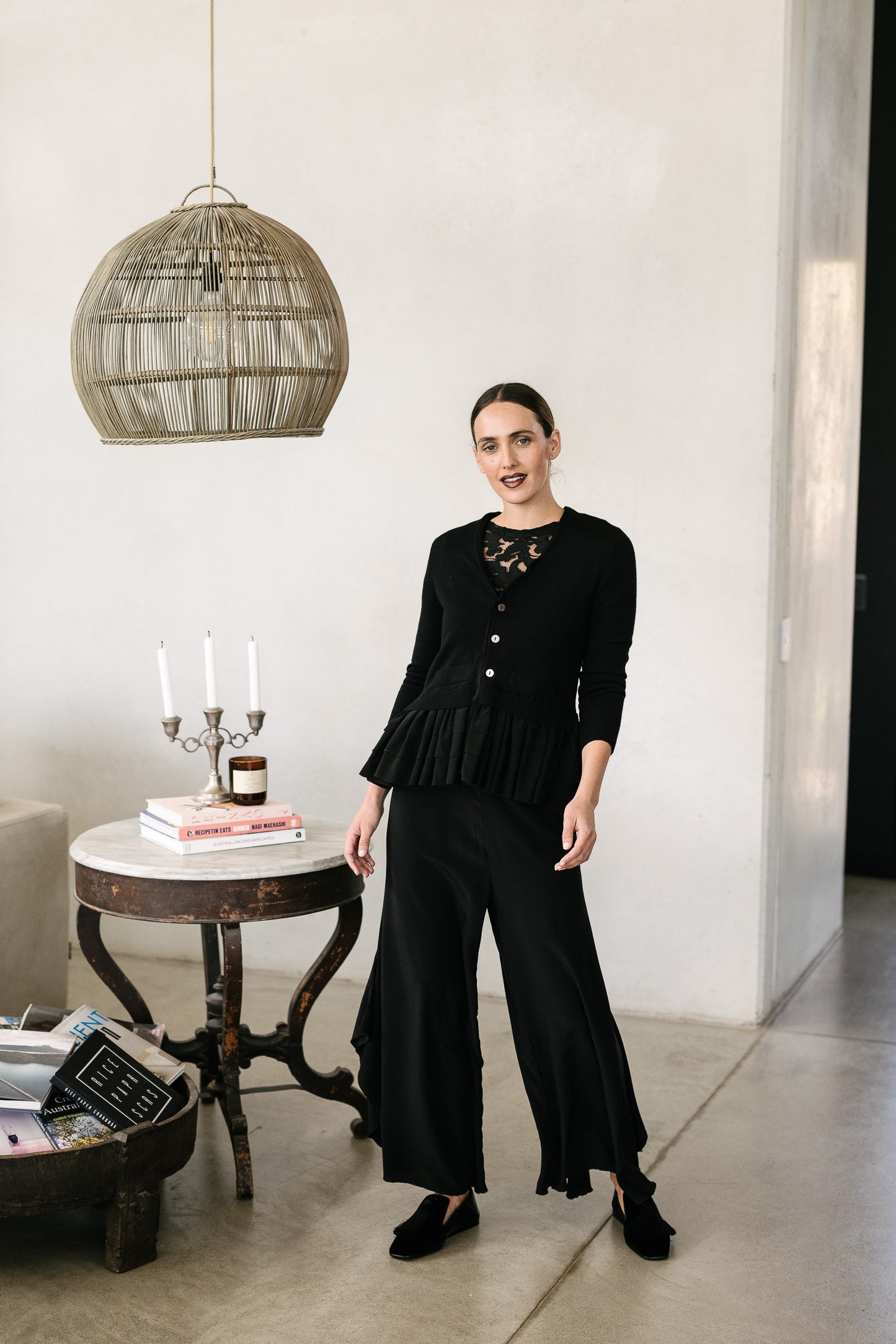 Etna Merino Cardi in Black