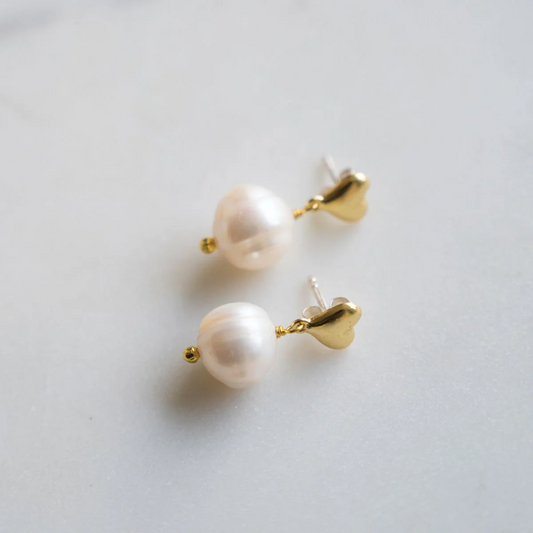 Listen to your Heart Pearl Earrings