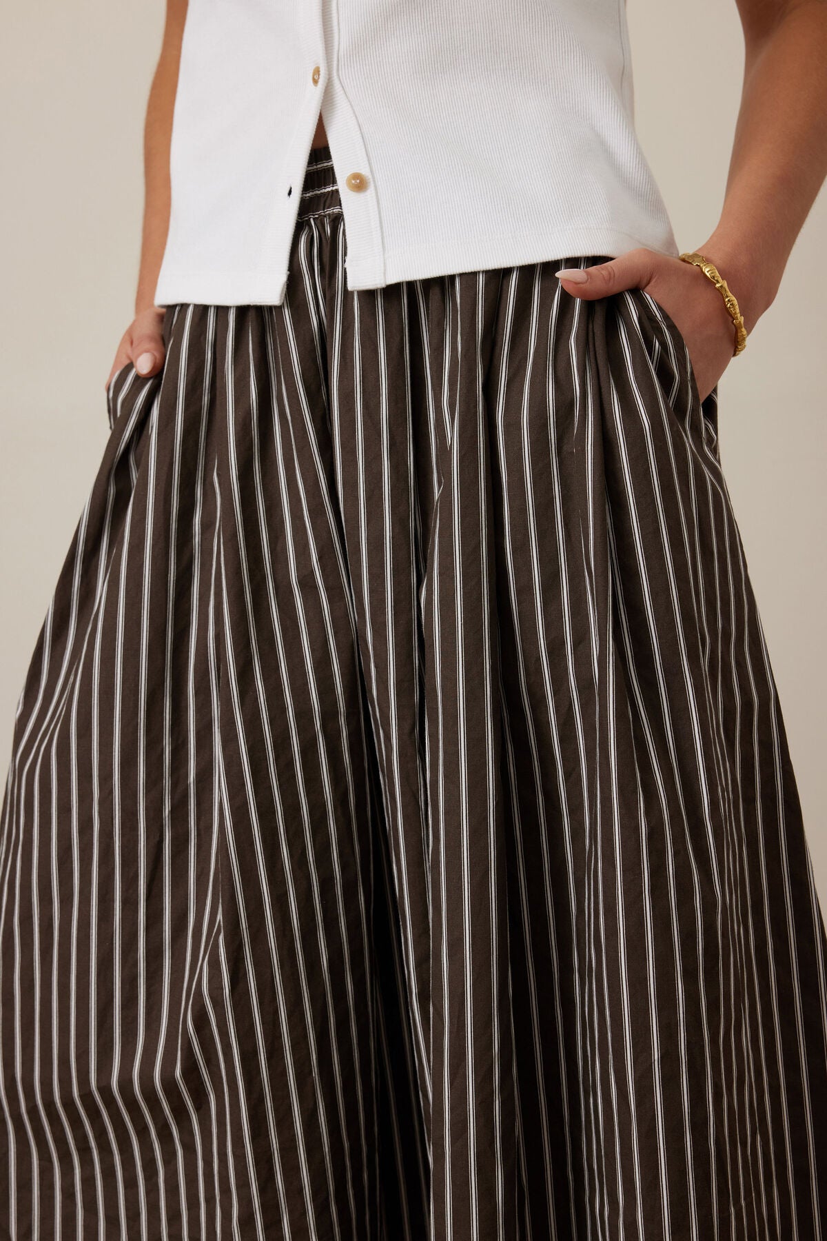 Florence Skirt in Choc Stripe