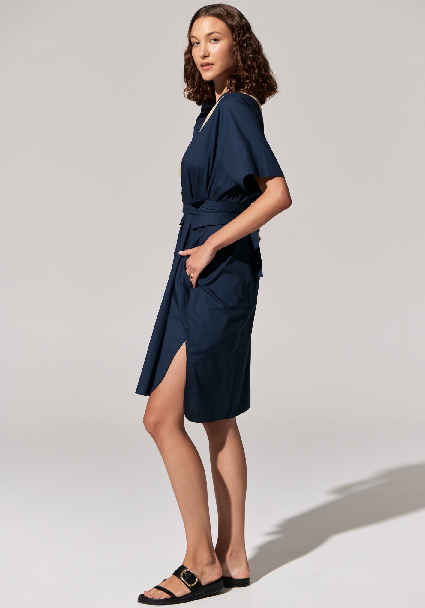 Toya Shirt Dress in Teal