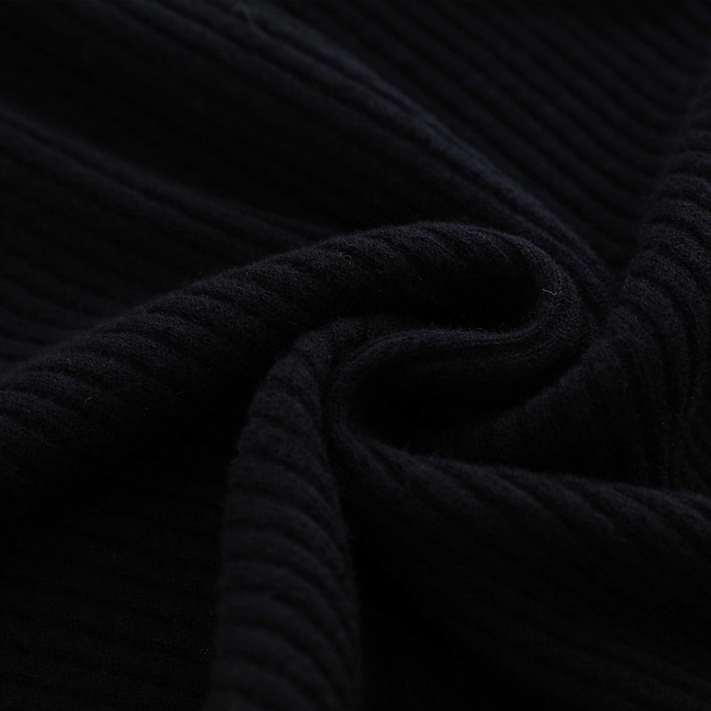 Vespa Merino Ribbed Polo in Black