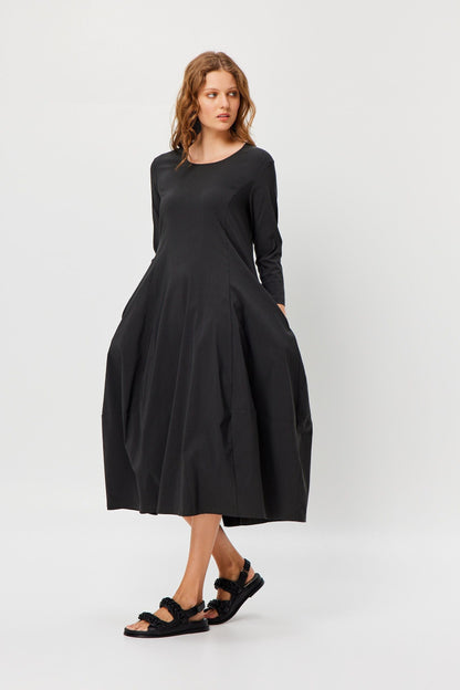 Castella Dress in Charcoal