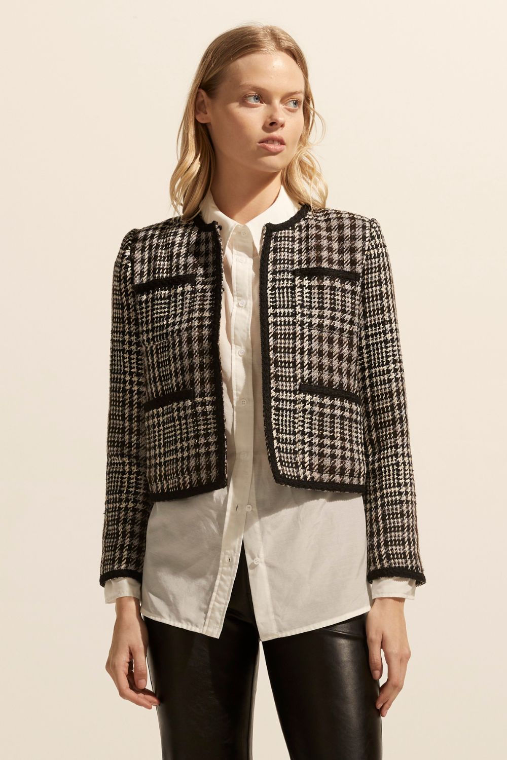 Patron Jacket in Check Boucle