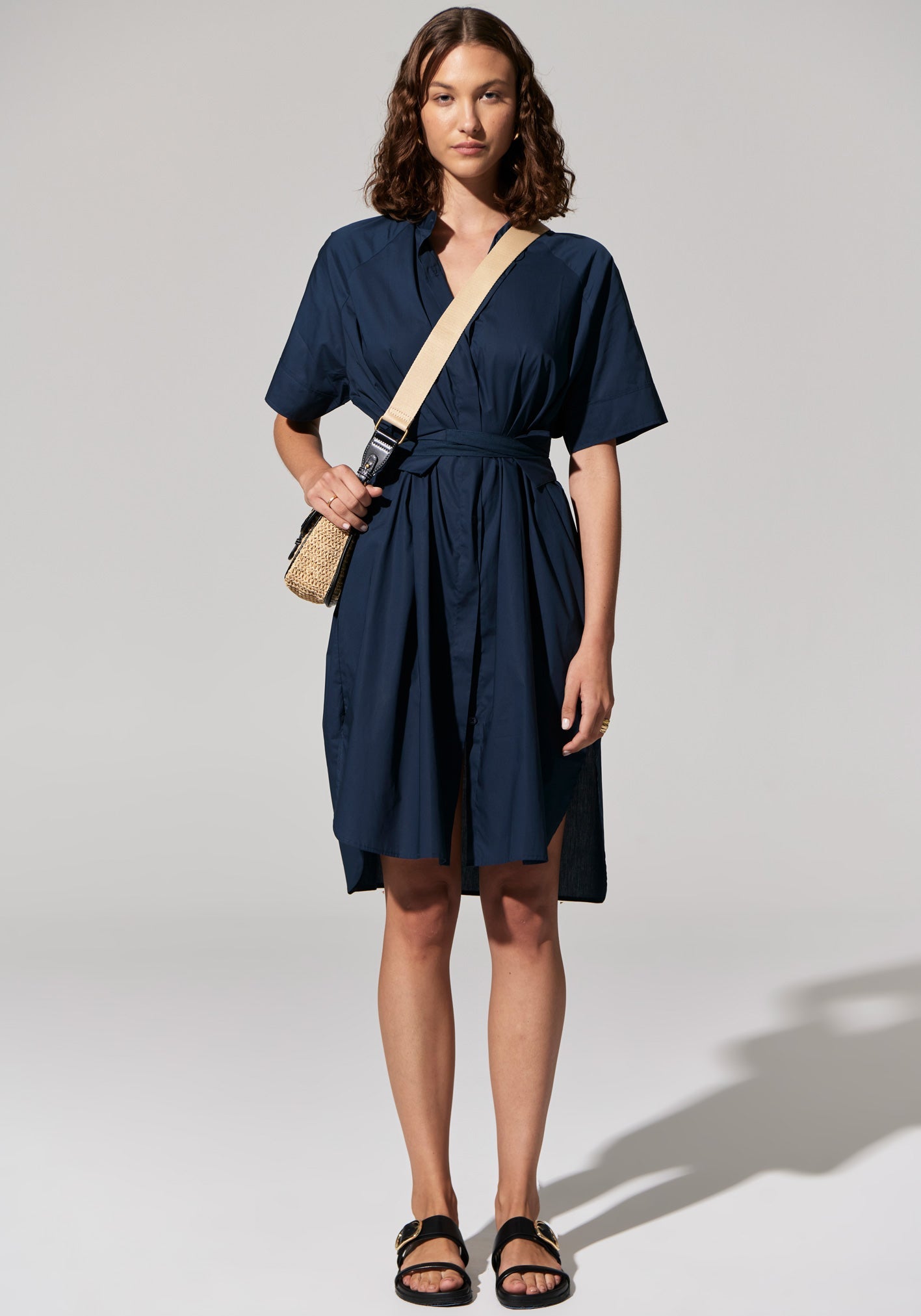 Toya Shirt Dress in Teal