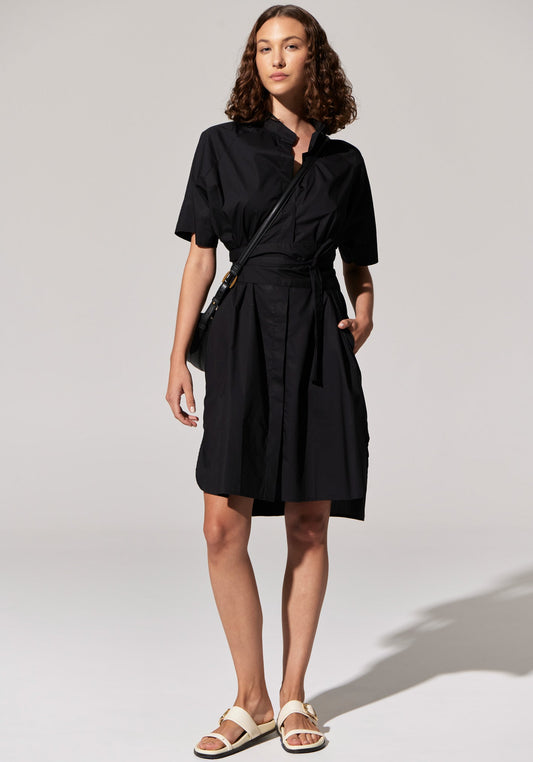 Toya Shirt Dress in Black