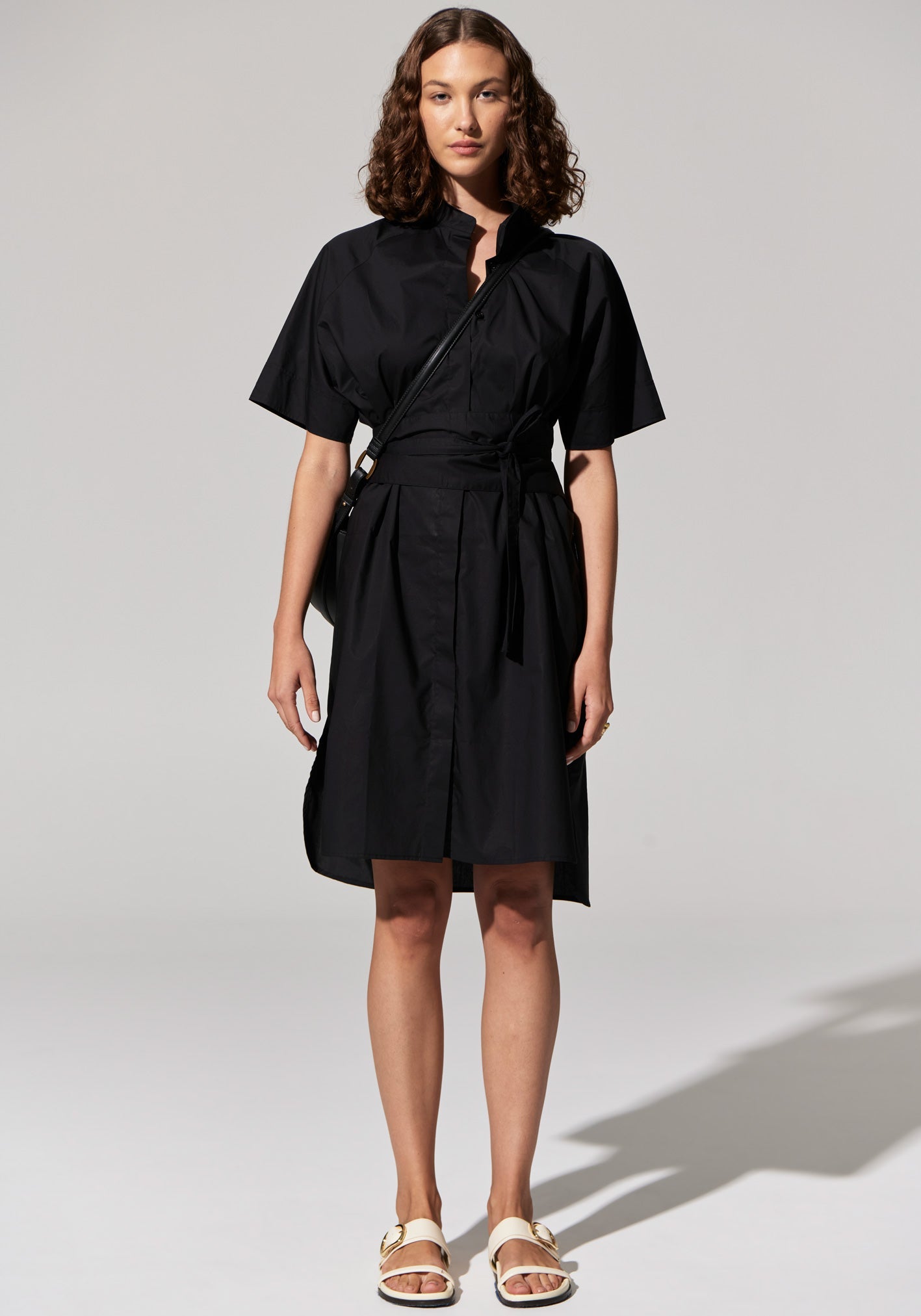 Toya Shirt Dress in Black
