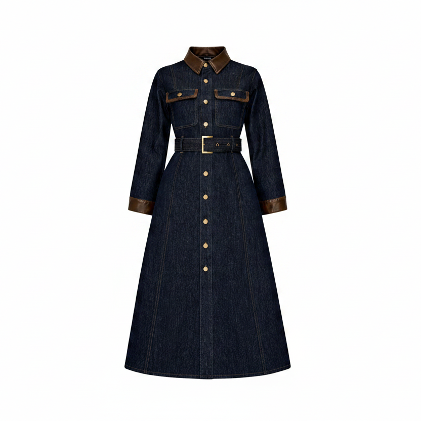 Nia Denim Midi Dress - Preorder