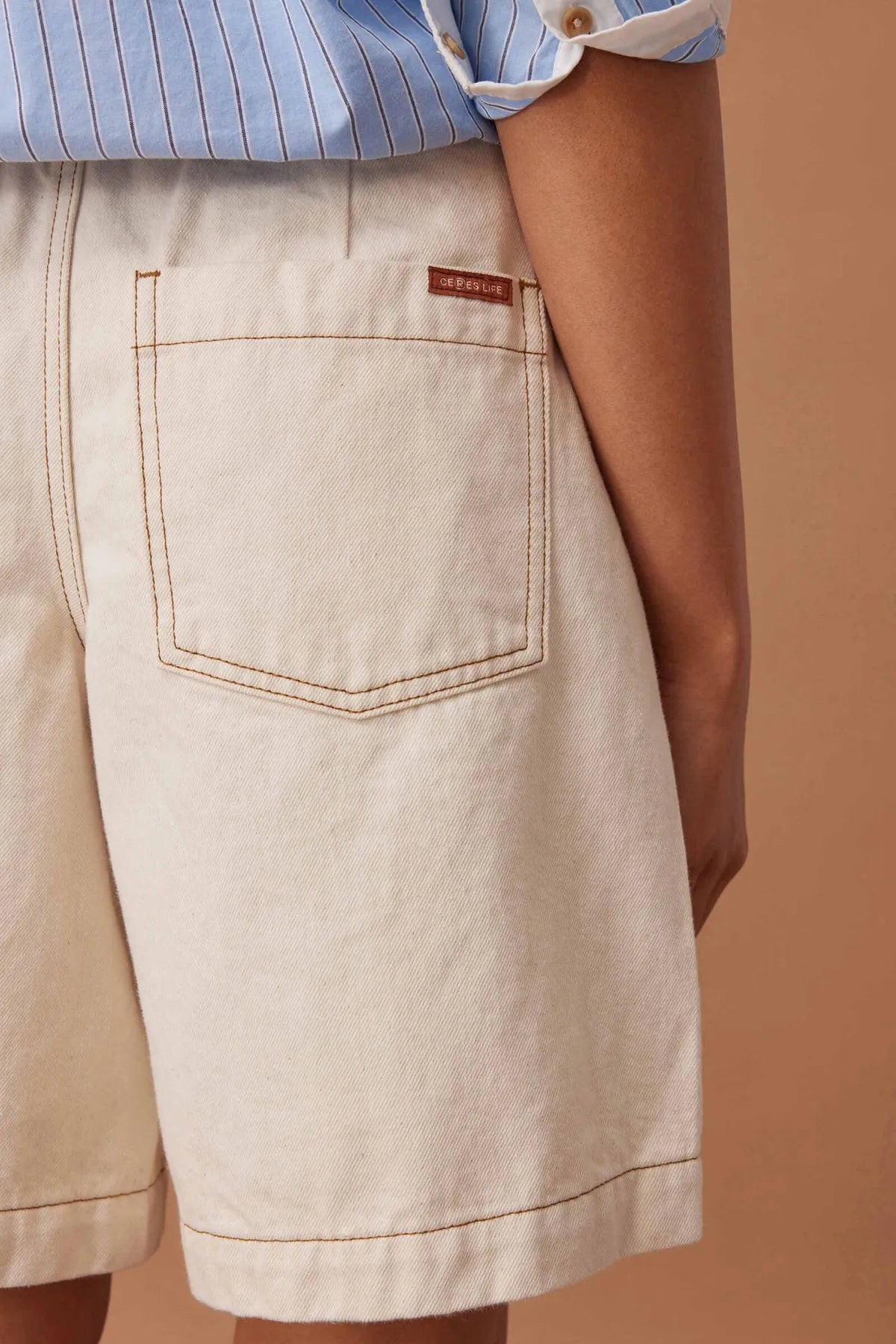 Sylvie Longline Pleat Denim Short