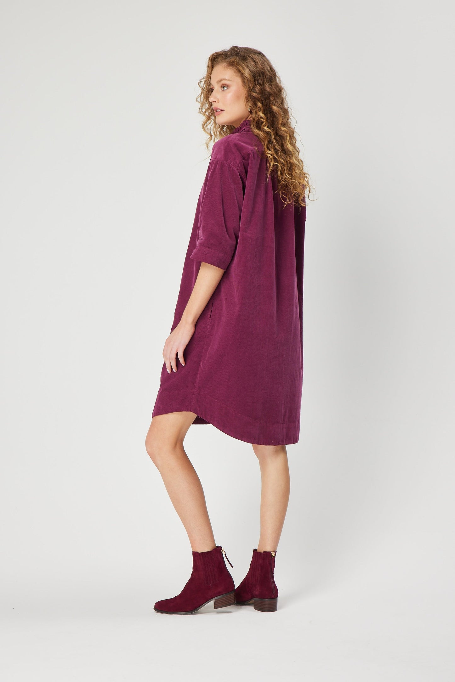 Lyla Dress in Burgandy