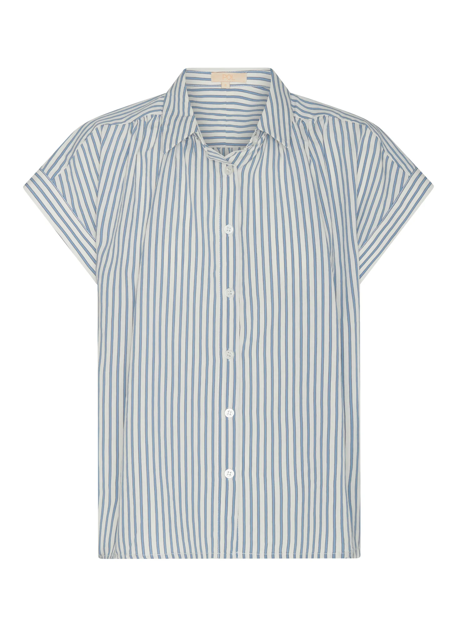 Vera Cap Sleeve Shirt in Blue Stripe