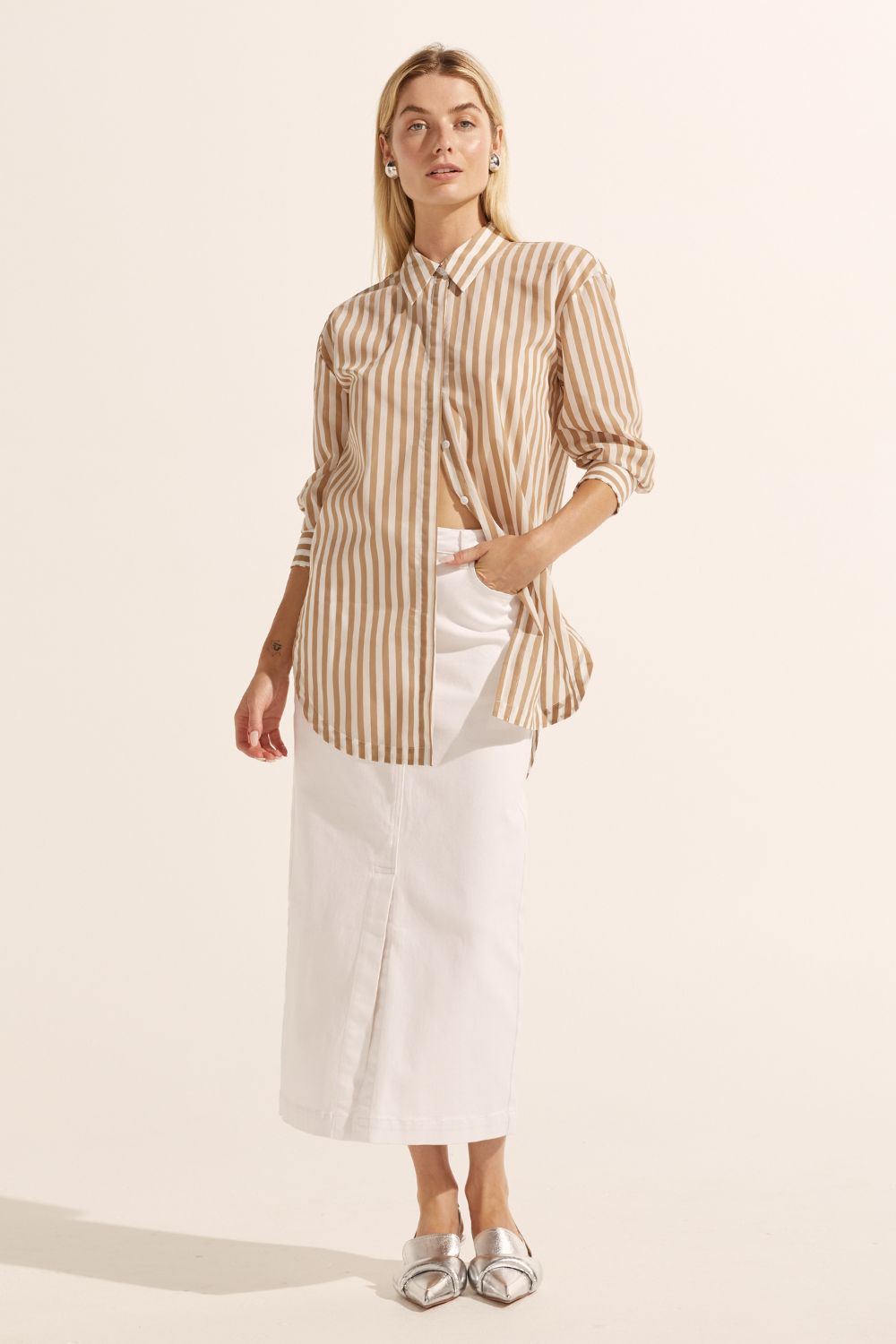 Agile Top in Flax Stripe