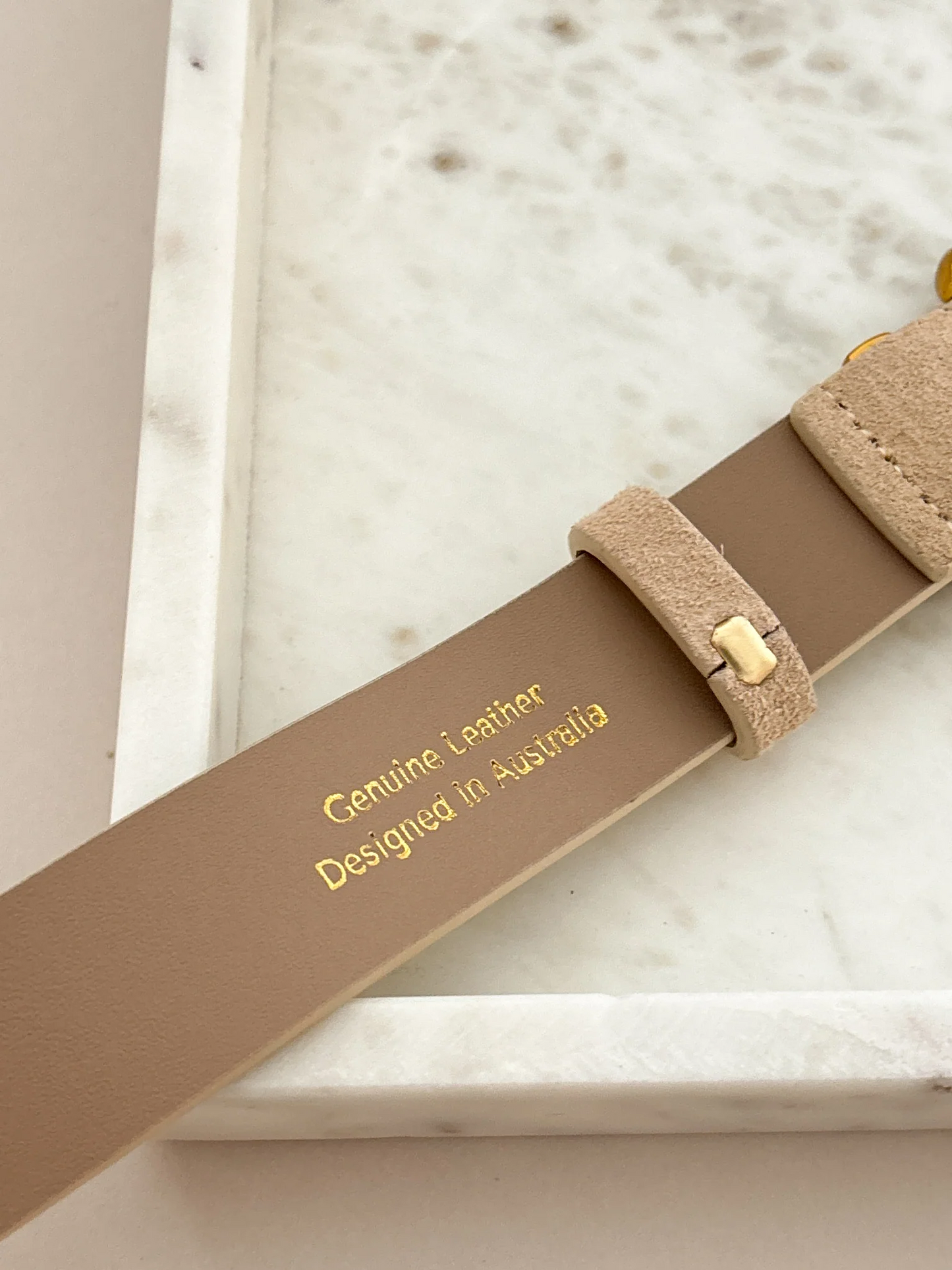 Marlene Suede Buckle Belt in Stone