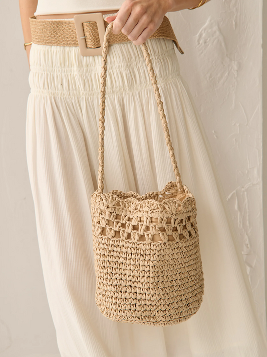 Kaela Straw Crossbody Bag