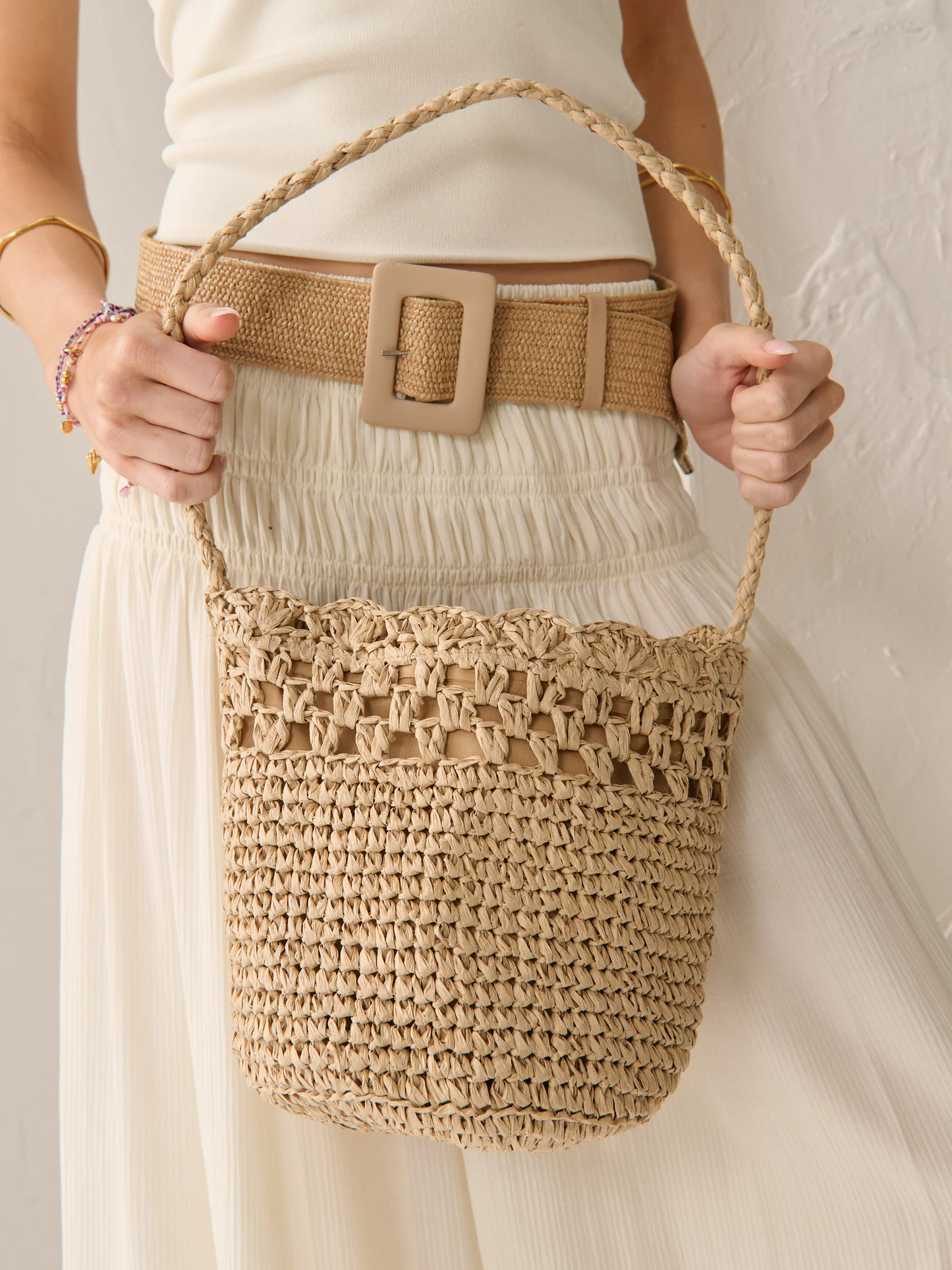 Kaela Straw Crossbody Bag