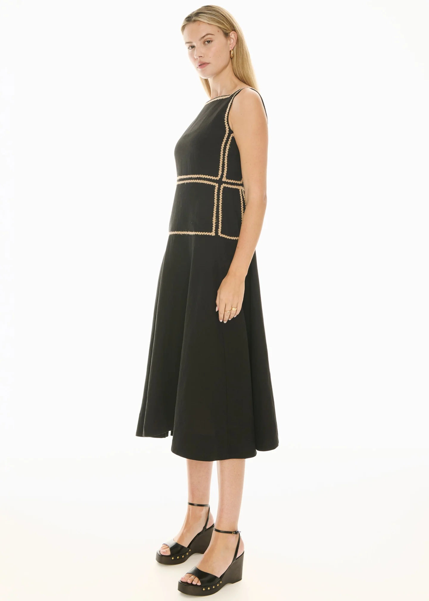 Marlin Raffia Dress Black