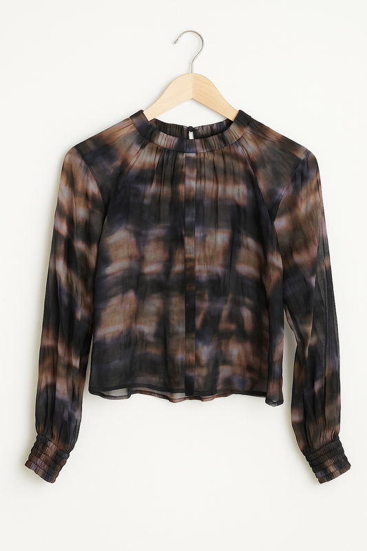 Tie-Dye Sheer Blouse