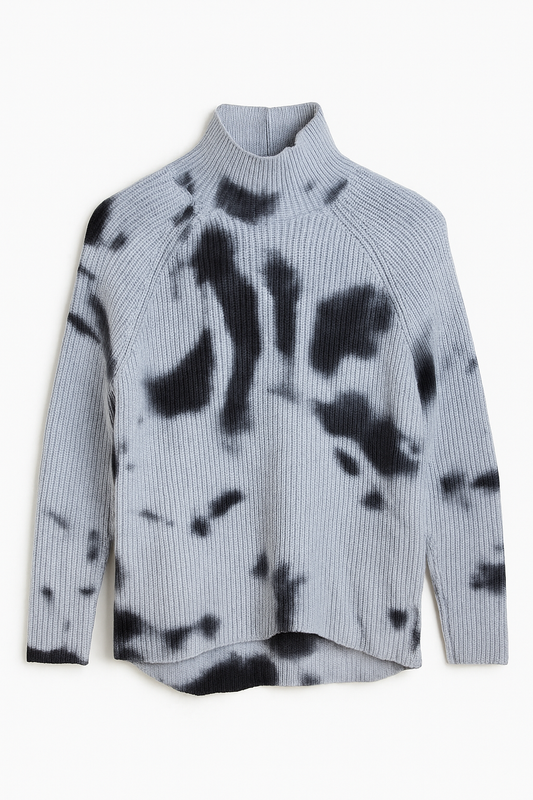 Husk Ink-Dye Wool Funnel Neck Jumper