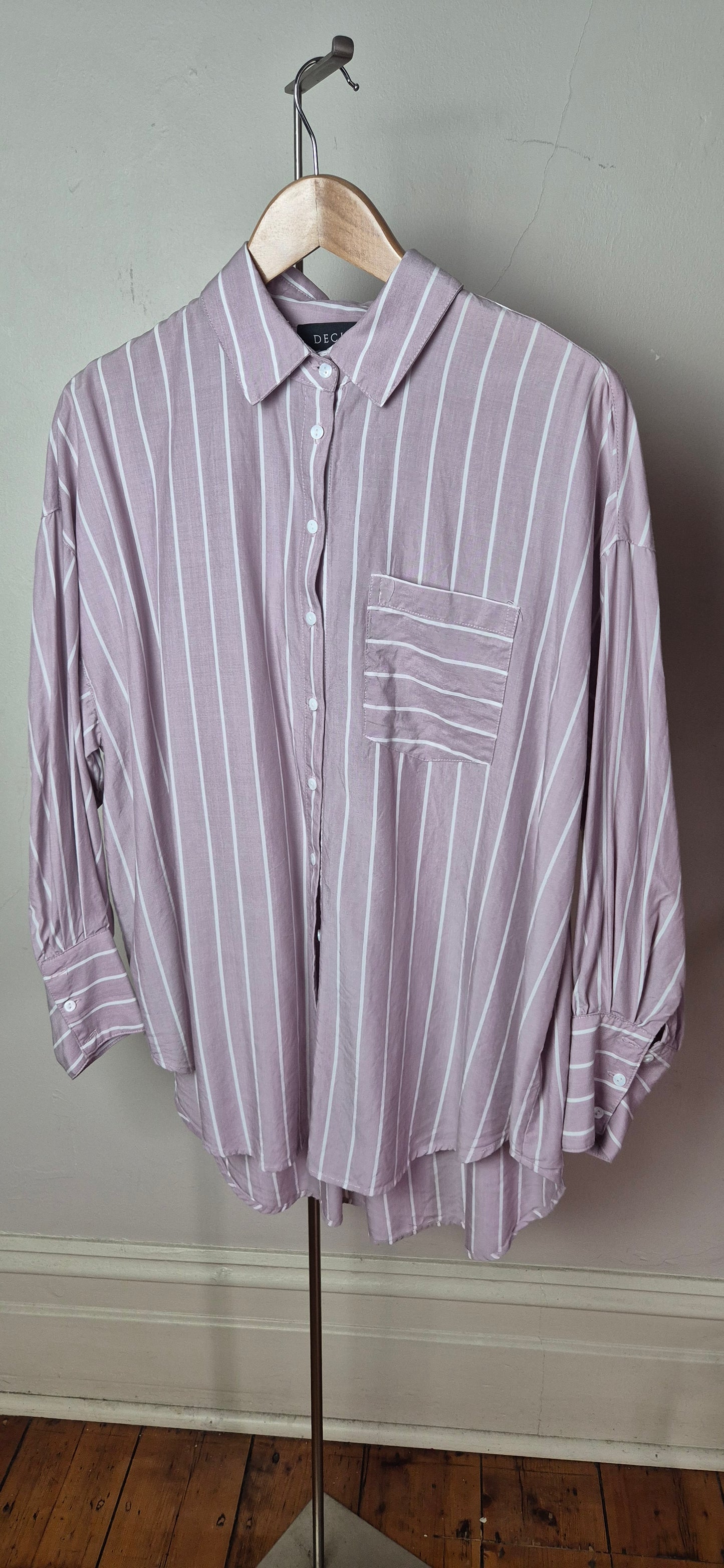 Mauve Stripe Oversized Shirt