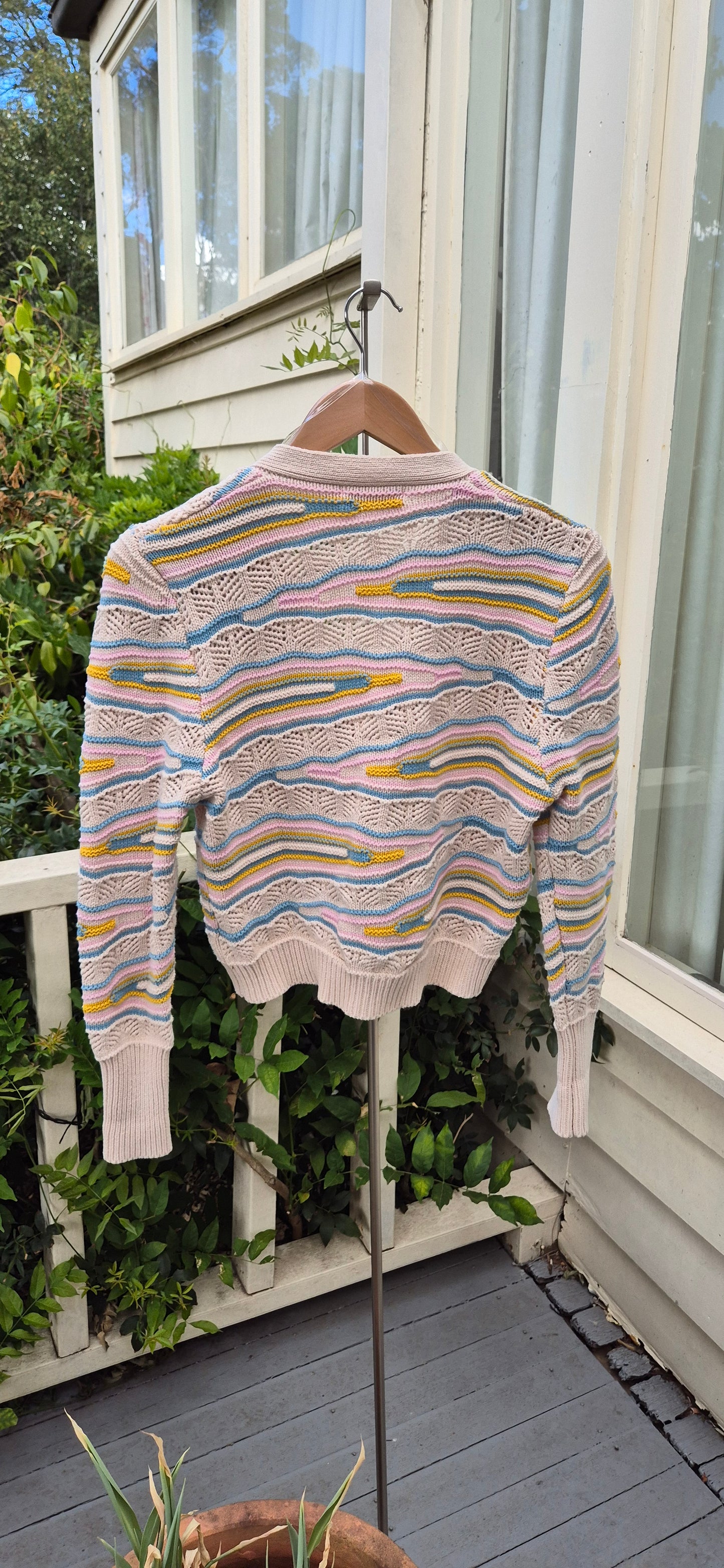 Pastel Wave Knit Cardigan - preloved