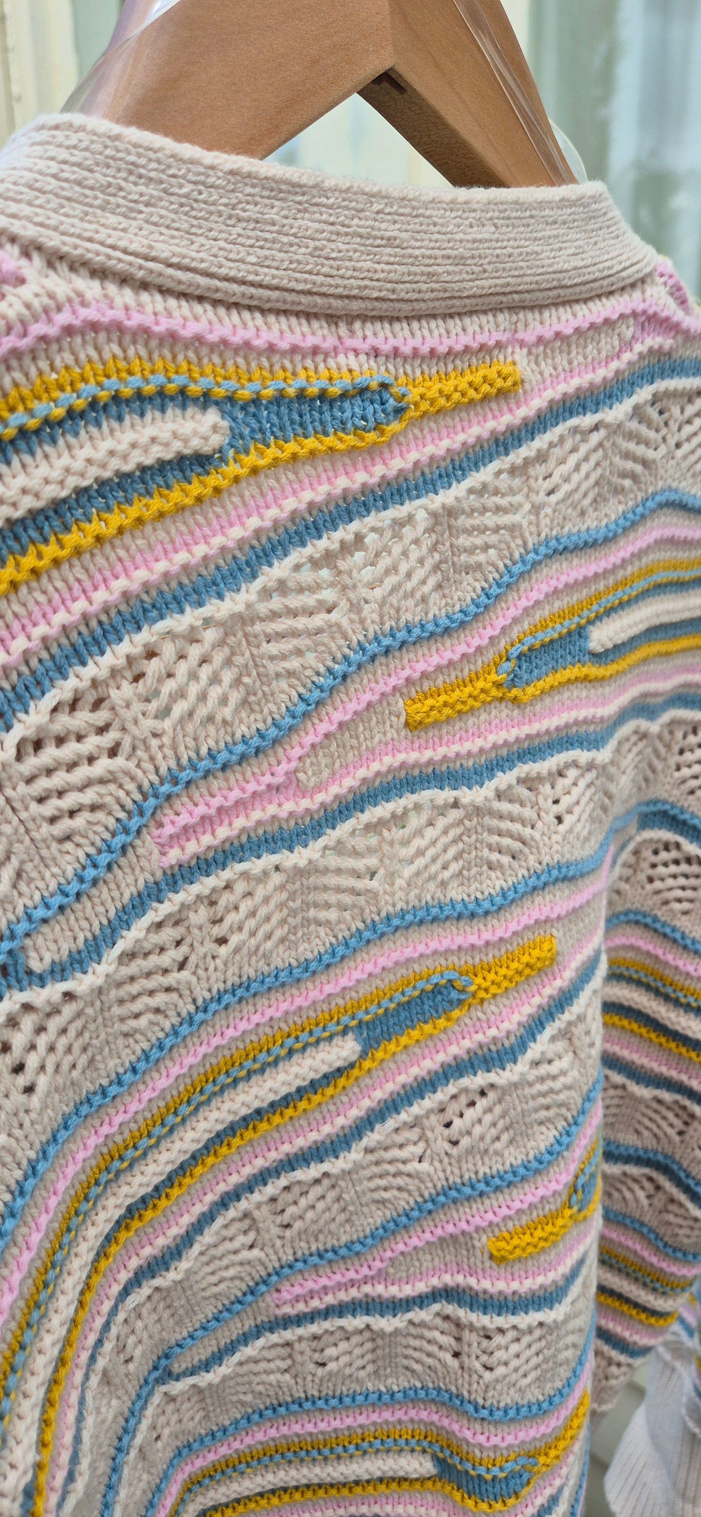 Pastel Wave Knit Cardigan - preloved
