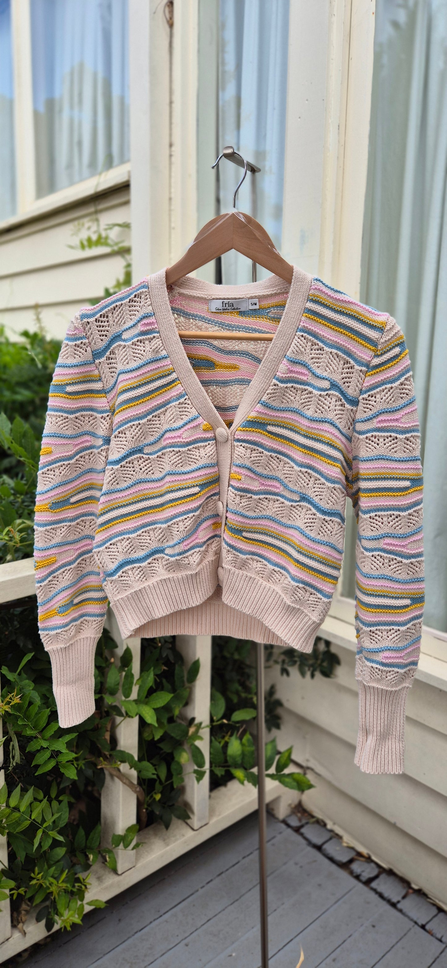 Pastel Wave Knit Cardigan - preloved