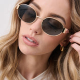 Oval Sunglasses in Gold Black