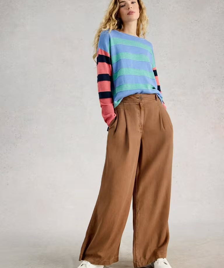 Sasha Wide Leg Trousers in Tan