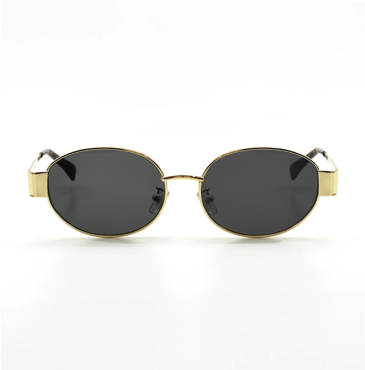 Oval Sunglasses in Gold Black
