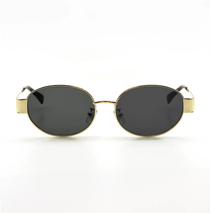 Oval Sunglasses in Gold Black