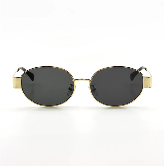 Oval Sunglasses in Gold Black