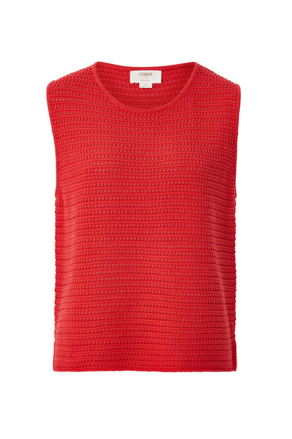 Mesh Knit Tank in Heritage Red