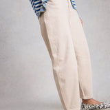 Aubrey Barrel Leg Jean in Natural White