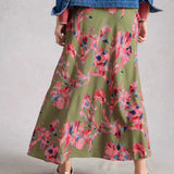 Hope Bias Maxi Skirt in Green Floral