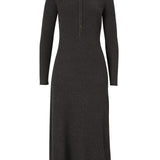 Knit A-Line Dress in Charcoal