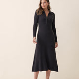 Knit A-Line Dress in Charcoal
