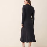 Knit A-Line Dress in Charcoal