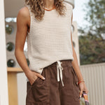 Margot Mesh Knit Tank - Ecru
