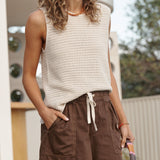 Margot Mesh Knit Tank - Ecru