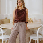 Ceres Life Tahlia Twist Strap Tank — Chocolate