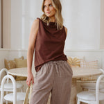Ceres Life Tahlia Twist Strap Tank — Chocolate