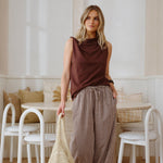 Ceres Life Tahlia Twist Strap Tank — Chocolate