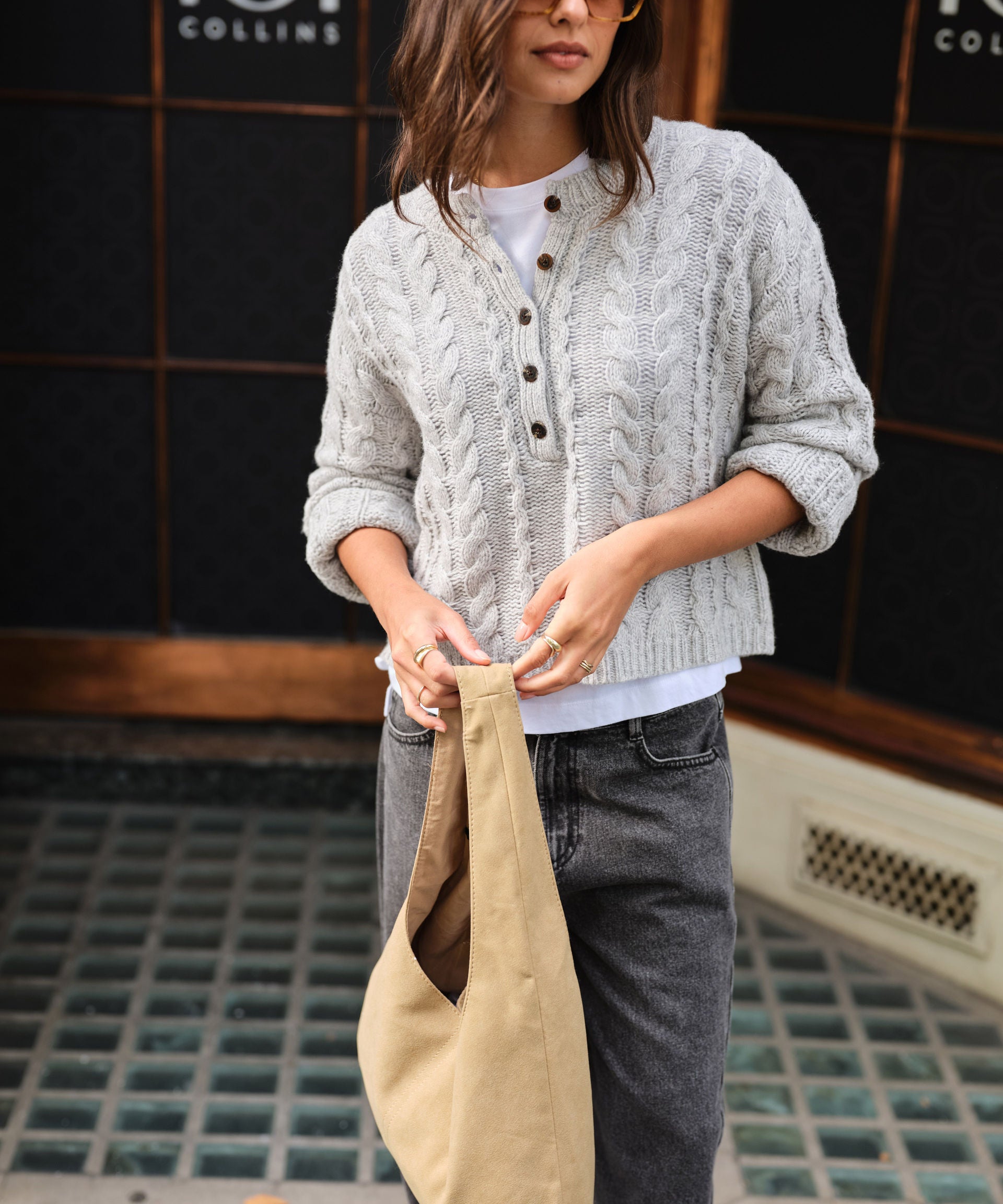 Enid Cable Knit Henley