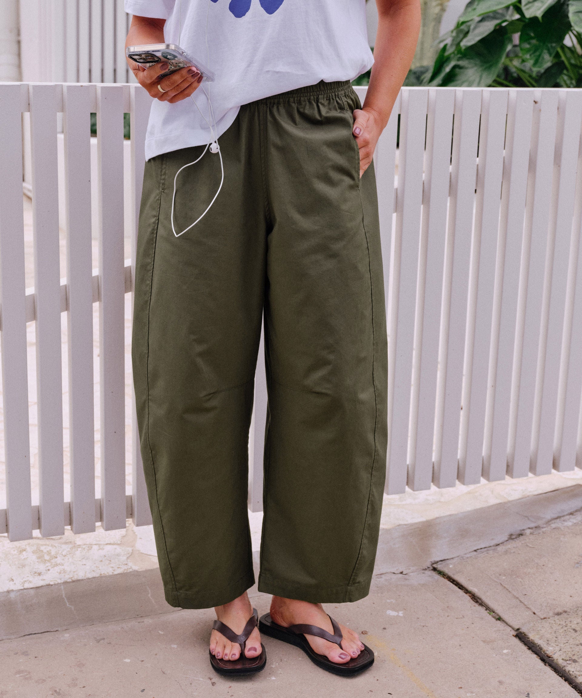 Bella Barrel Pant - Washed Olive